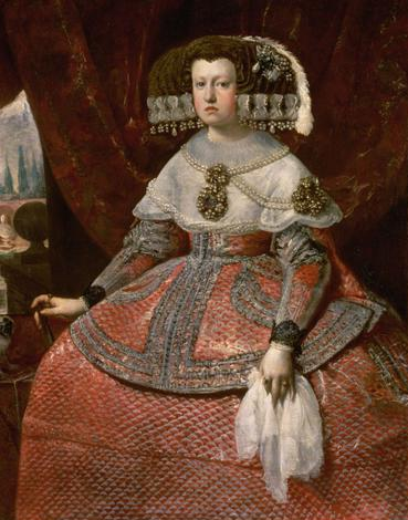 Marie-Anne d'Autriche, - par Diego Vélasquez- vers 1655 - huile sur toile, 128,8 x 99 cm - Kunsthistorisches Museum de Vienne